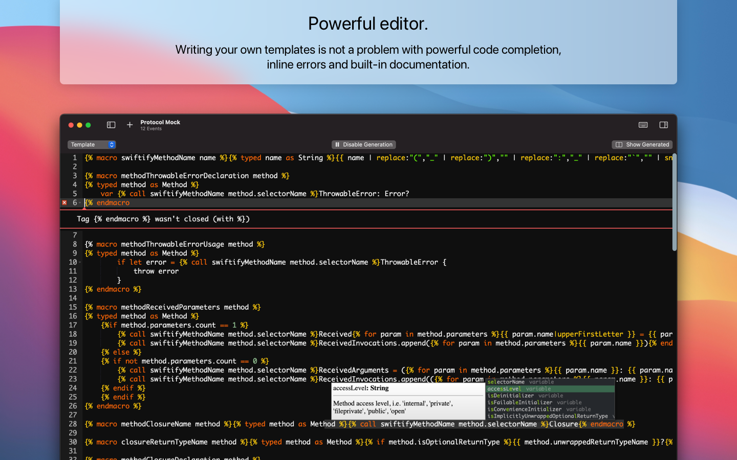 Inline documentation